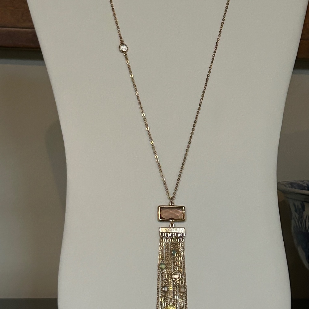 LOFT gold tone tassel necklace